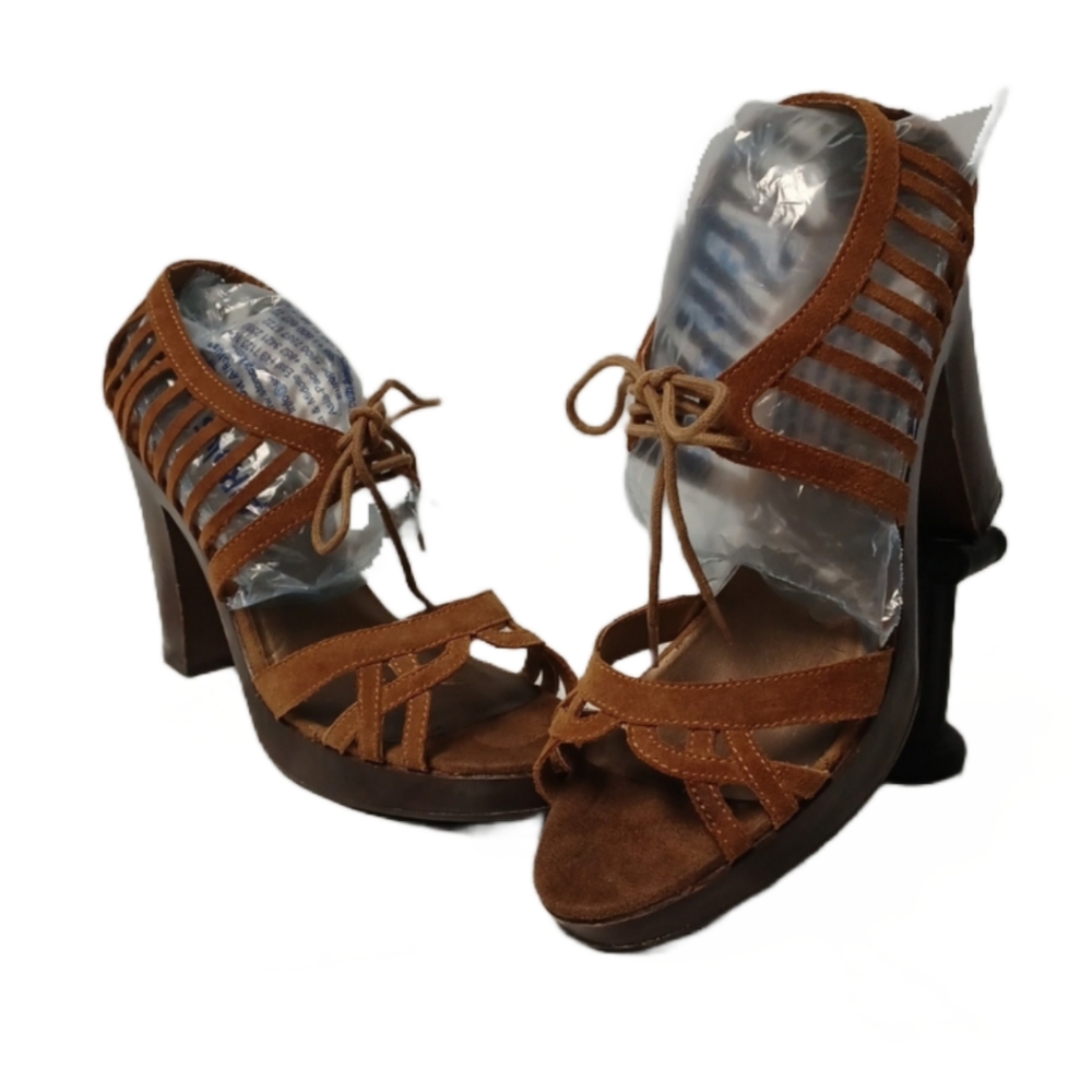 DECREE "ALEXANDRIA" STRAPPY LACE-UP HEELS